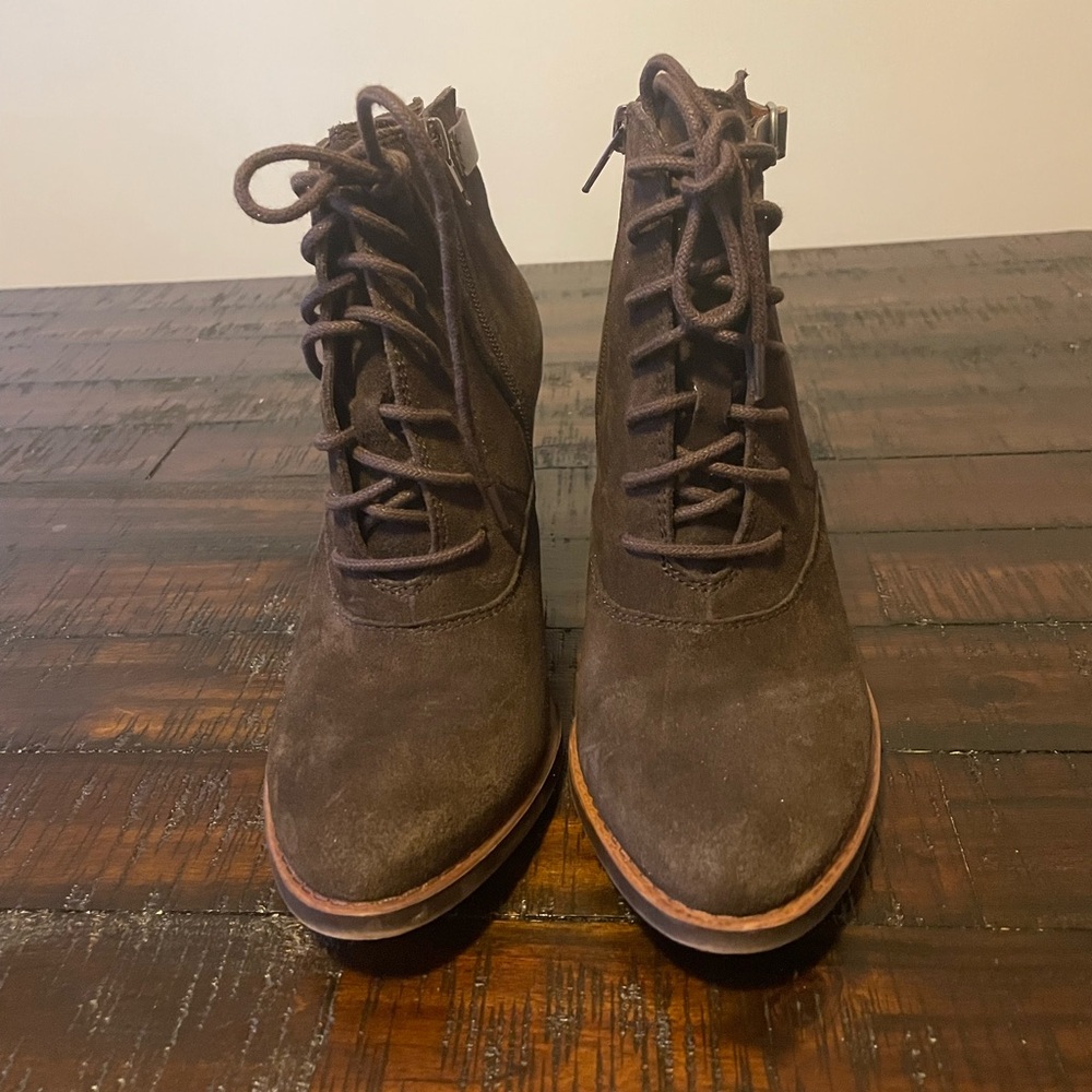 Lucky Brand Dark Brown Lace-Up Boots